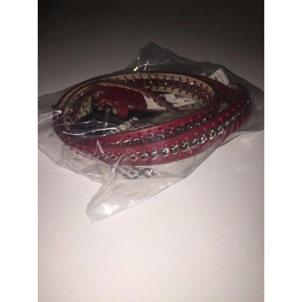 Style & co. Skinny Chain Inlay Red Belt, Size Medium, Retail $34.00